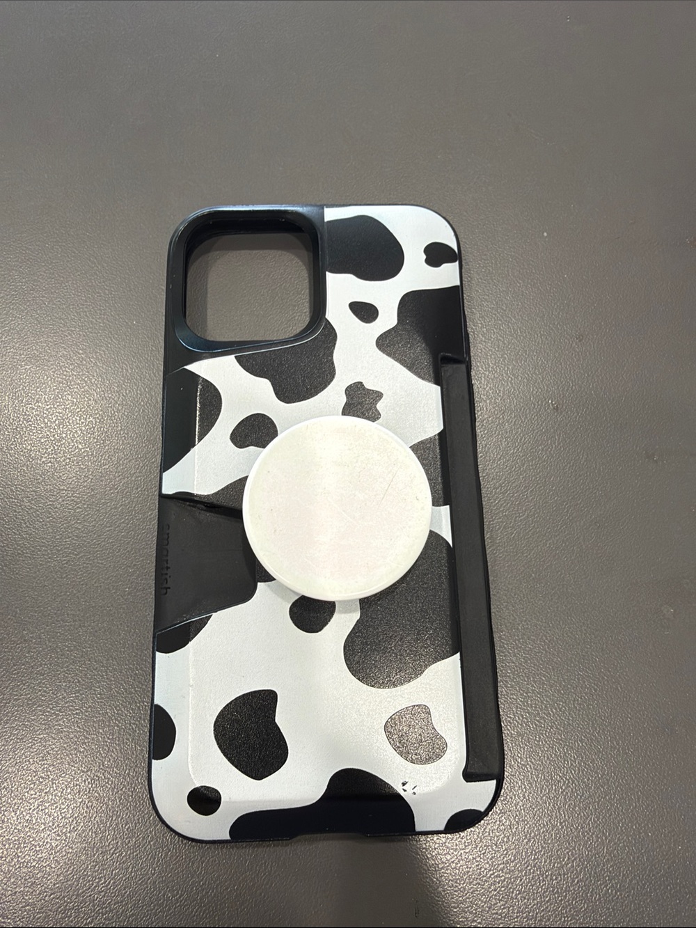 Smartish Cow Print Card Holder Phone Case with PopSocket